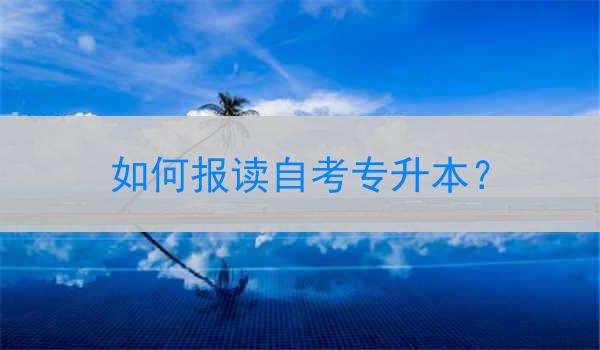 如何报读自考专升本？