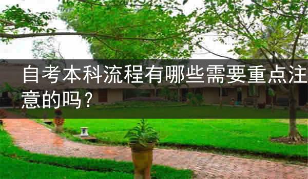 自考本科流程有哪些需要重点注意的吗?