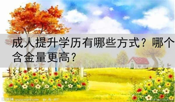 成人提升学历有哪些方式？哪个含金量更高？