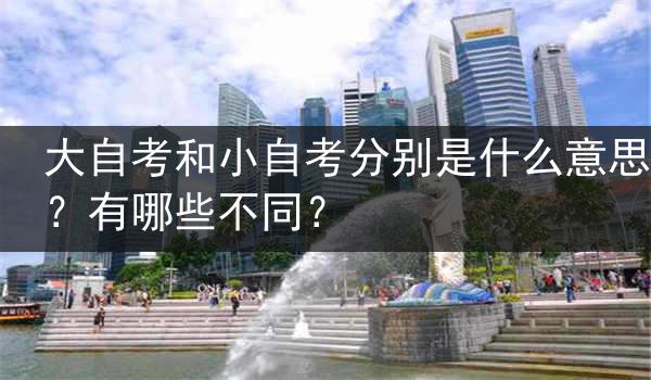 大自考和小自考分别是什么意思？有哪些不同？