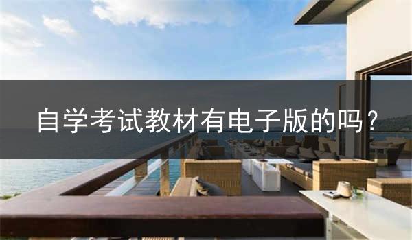 自学考试教材有电子版的吗?