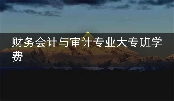 财务会计与审计专业大专班学费