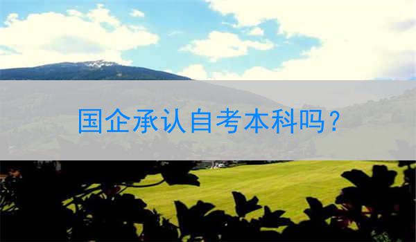 国企承认自考本科吗?