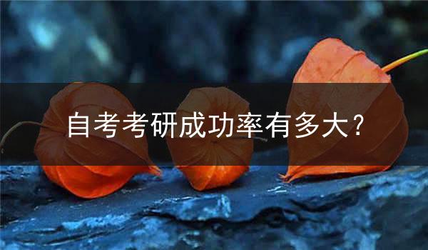 自考考研成功率有多大?