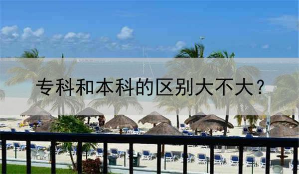 专科和本科的区别大不大？