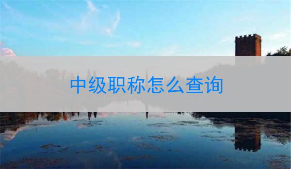 中级职称怎么查询