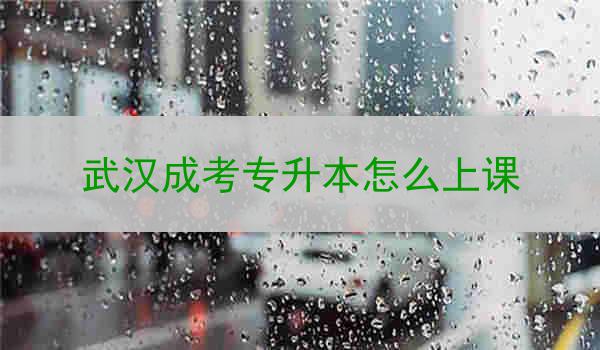 武漢成考專升本怎么上課