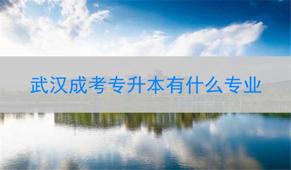 武漢成考專升本有什么專業(yè)