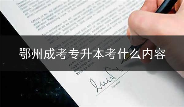 鄂州成考专升本考什么内容