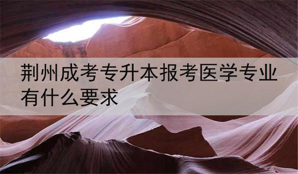 荆州成考专升本报考医学专业有什么要求