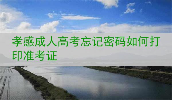 孝感成人高考忘记密码如何打印准考证