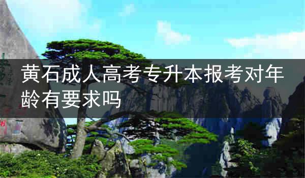 黄石成人高考专升本报考对年龄有要求吗