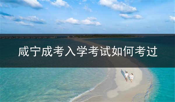 咸宁成考入学考试如何考过