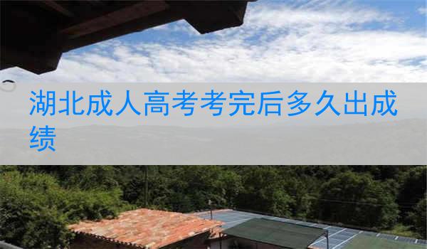 湖北成人高考考完后多久出成绩