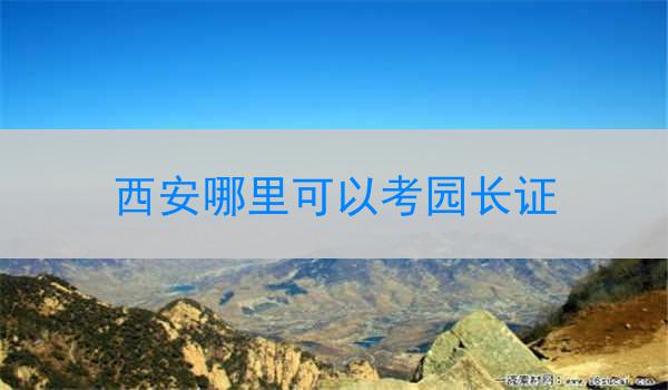 西安哪里可以考园长证