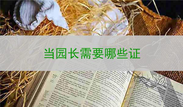 当园长需要哪些证