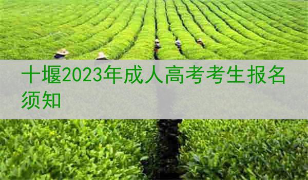 十堰2023年成人高考考生报名须知
