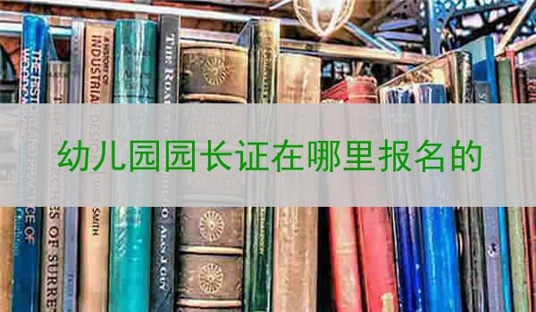幼儿园园长证在哪里报名的