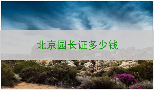 北京园长证多少钱