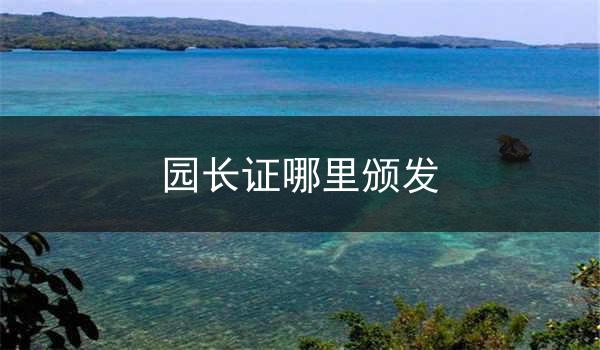 园长证哪里颁发