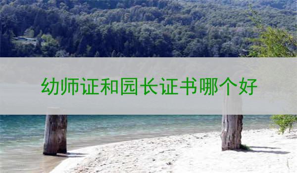 幼师证和园长证书哪个好