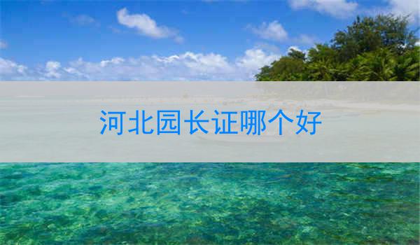 河北园长证哪个好