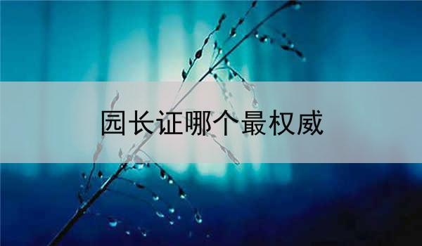 园长证哪个最权威
