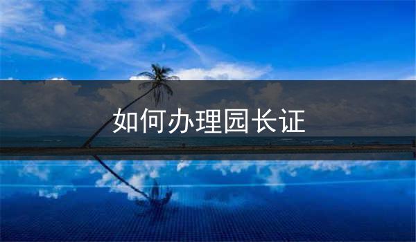 如何办理园长证