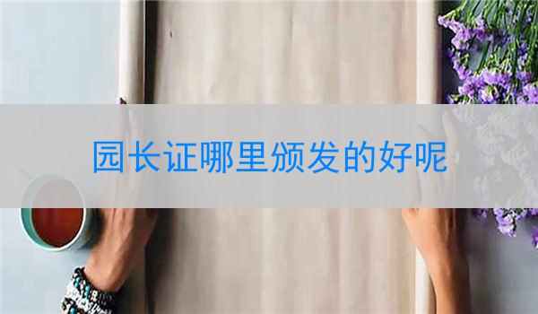 园长证哪里颁发的好呢