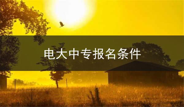 电大中专报名条件