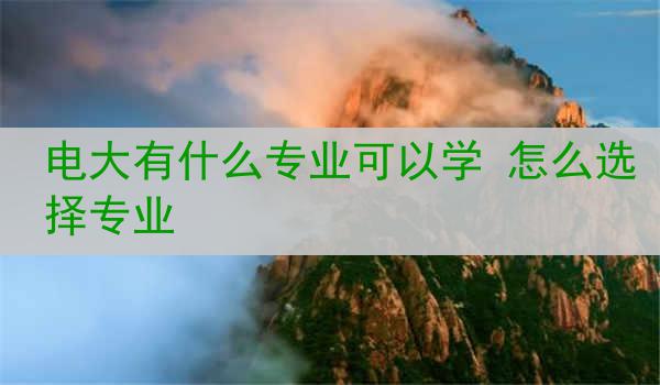 电大有什么专业可以学 怎么选择专业