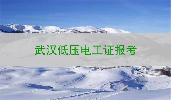 武汉低压电工证报考