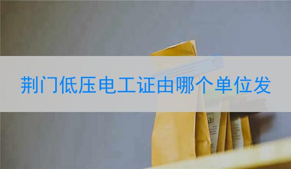 荆门低压电工证由哪个单位发