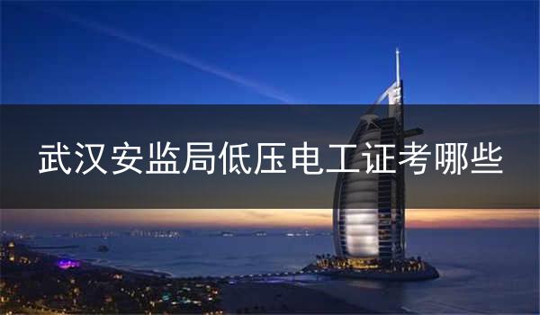 武汉安监局低压电工证考哪些