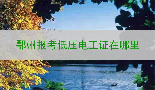 鄂州报考低压电工证在哪里