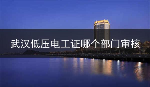 武汉低压电工证哪个部门审核