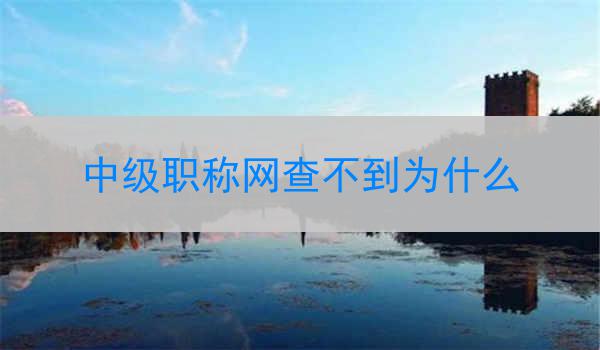 中级职称网查不到为什么