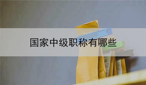 国家中级职称有哪些