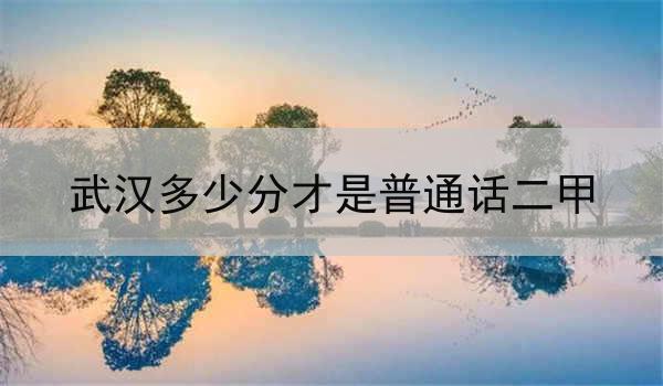 武汉多少分才是普通话二甲?