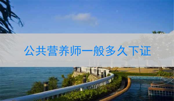 公共营养师一般多久下证