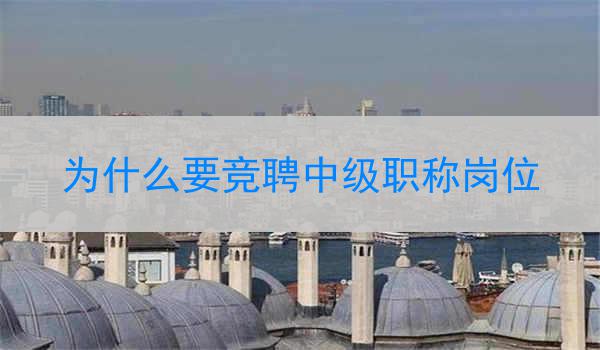 为什么要竞聘中级职称岗位