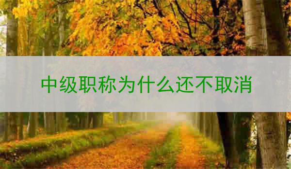 中级职称为什么还不取消