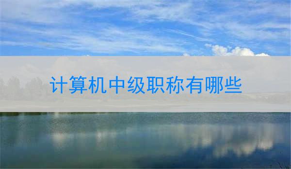 计算机中级职称有哪些