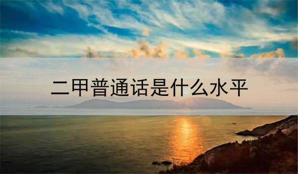 二甲居民普通话的使用情况