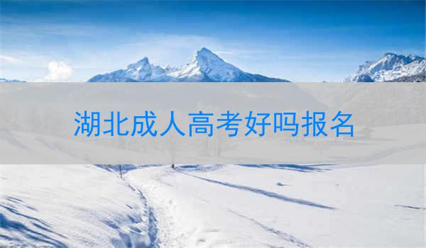湖北成人高考好吗报名