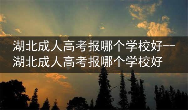 湖北成人高考报哪个学校好--湖北成人高考报哪个学校好
