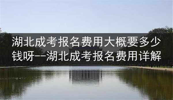 湖北成考报名费用大概要多少钱呀--湖北成考报名费用详解