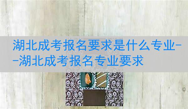 湖北成考报名要求是什么专业--湖北成考报名专业要求