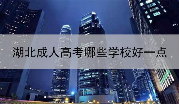 湖北成人高考哪些学校好一点