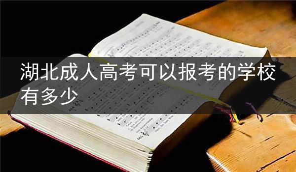 湖北成人高考可以报考的学校有多少
